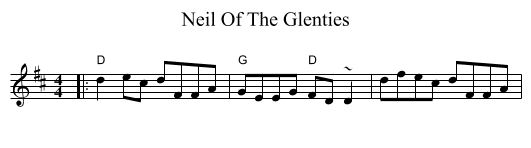 Neil Of The Glenties - staff notation