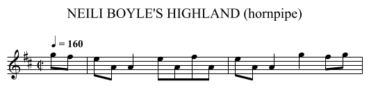 NEILI BOYLE'S HIGHLAND (hornpipe) - staff notation