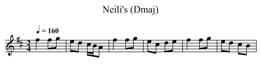 Neili's (Dmaj) - staff notation
