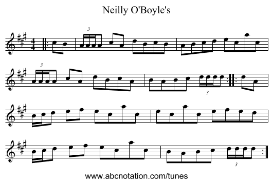 Neilly O'Boyle's - staff notation