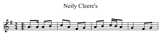 Neily Cleere's - staff notation