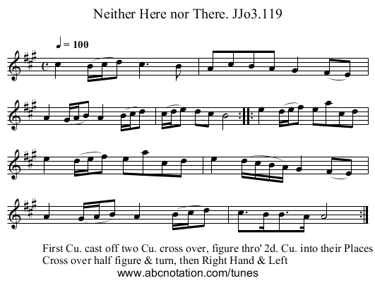 Neither Here nor There. JJo3.119 - staff notation