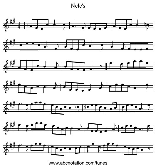 Nele's - staff notation