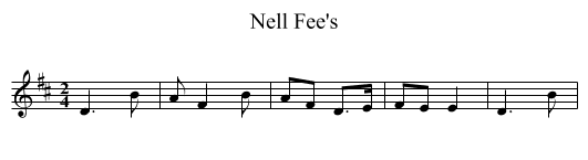 Nell Fee's - staff notation