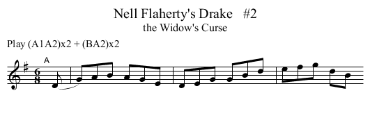 Nell Flaherty's Drake   #2 - staff notation