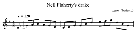 Nell Flaherty's drake - staff notation