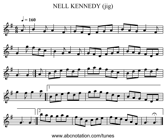 NELL KENNEDY (jig) - staff notation
