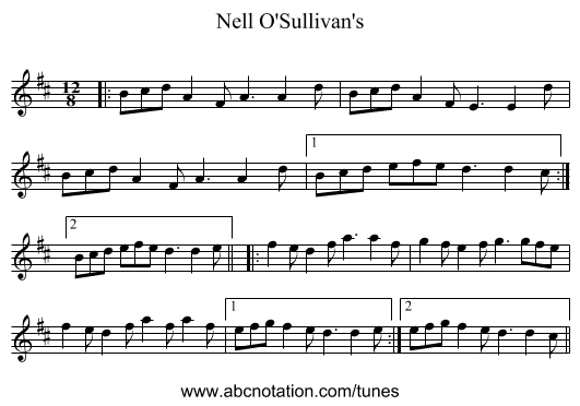 Nell O'Sullivan's - staff notation