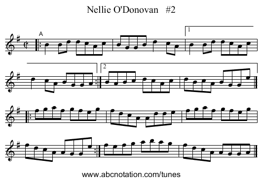 Nellie O'Donovan #2 - staff notation