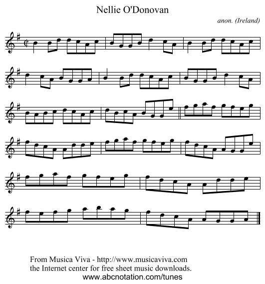 Nellie O'Donovan - staff notation