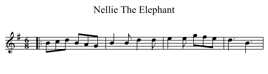 Nellie The Elephant - staff notation