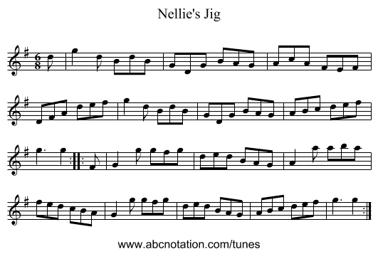 Nellie's Jig - staff notation