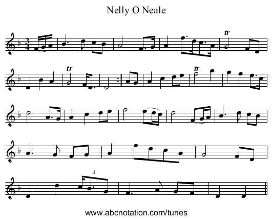 Nelly O Neale - staff notation
