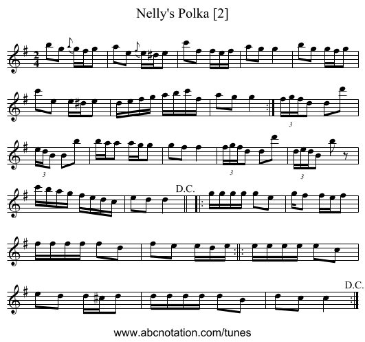 Nelly's Polka [2] - staff notation