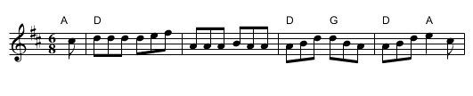 Nelson Mandela's jig - staff notation