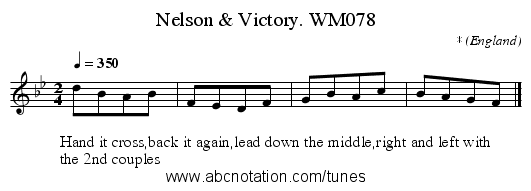 Nelson & Victory. WM078 - staff notation