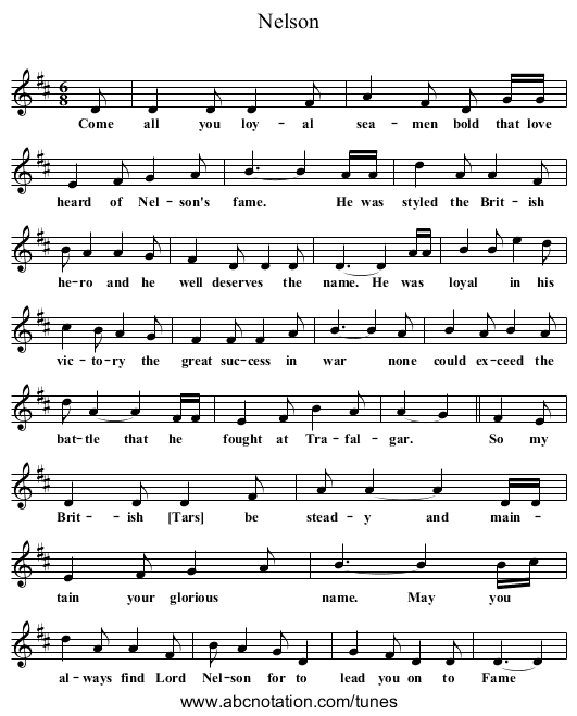 Nelson - staff notation