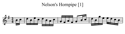 Nelson's Hornpipe [1] - staff notation
