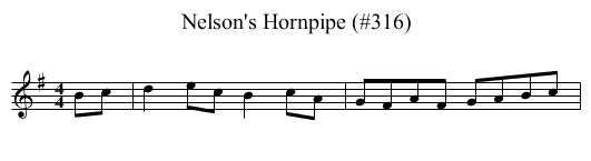 Nelson's Hornpipe (#316) - staff notation