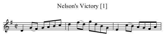 Nelson's Victory [1] - staff notation