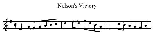 Nelson's Victory - staff notation