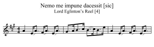 Nemo me impune dacessit [sic] - staff notation