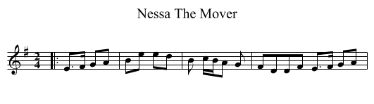 Nessa The Mover - staff notation