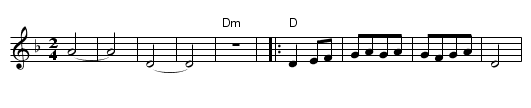 Nestinarsko - staff notation