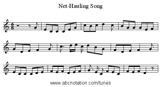 Net-Hauling Song - staff notation