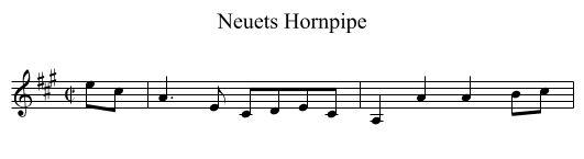 Neuets Hornpipe - staff notation