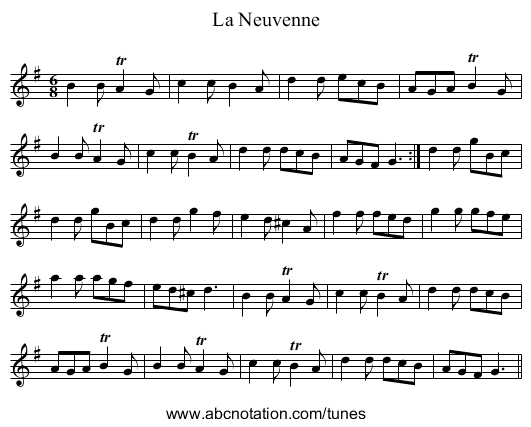 Neuvenne, La - staff notation