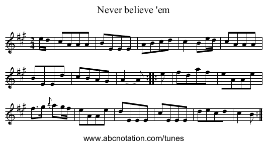 Never believe 'em - staff notation