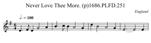 Never Love Thee More. (p)1686.PLFD.251 - staff notation