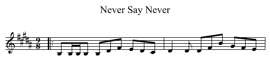 Never Say Never - staff notation