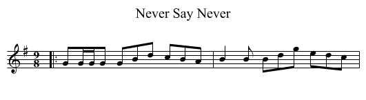 Never Say Never - staff notation