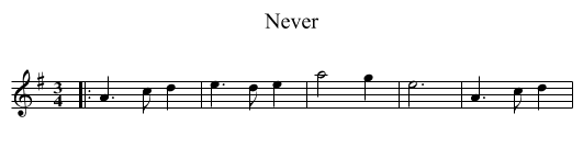 Never - staff notation