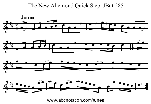 New Allemond Quick Step. JBut.285, The - staff notation