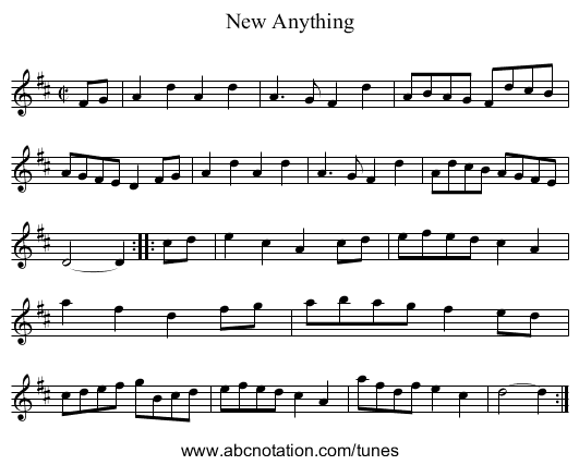 New Anything - staff notation