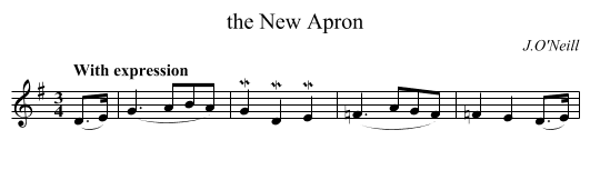 New Apron, the  - staff notation