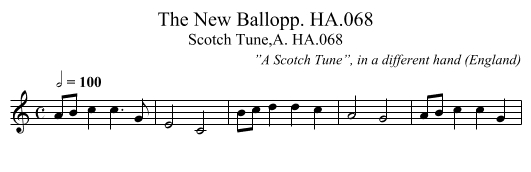 New Ballopp. HA.068, The - staff notation