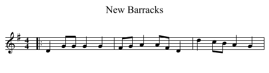 New Barracks - staff notation
