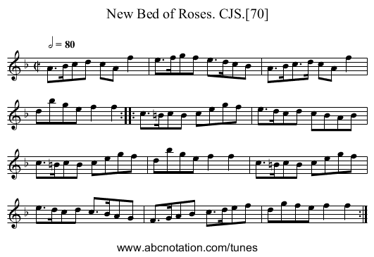 New Bed of Roses. CJS.[70] - staff notation
