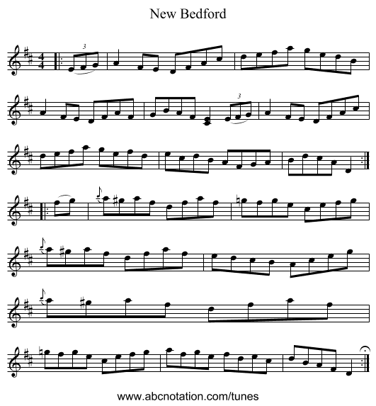 New Bedford - staff notation