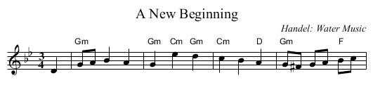 New Beginning, A  - staff notation