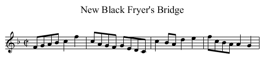 New Black Fryer's Bridge - staff notation