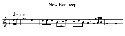 New Boe peep - staff notation