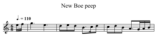 New Boe peep - staff notation