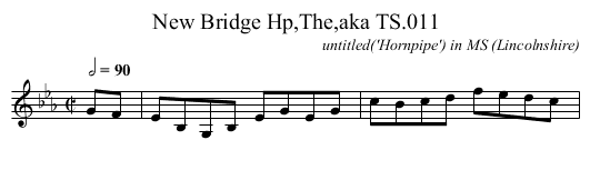 New Bridge Hp,The,aka TS.011 - staff notation