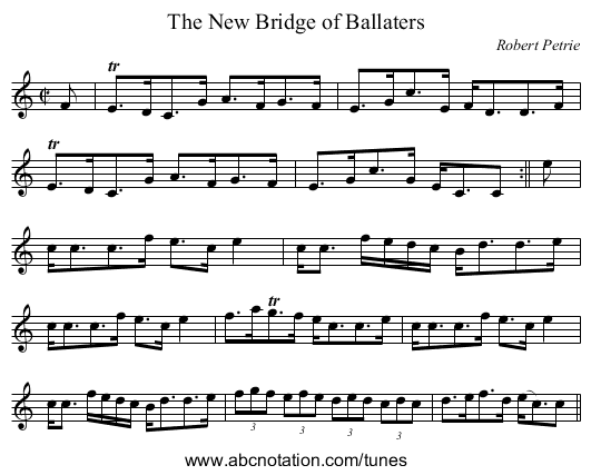 New Bridge of Ballaters, The - staff notation