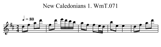 New Caledonians 1. WmT.071 - staff notation